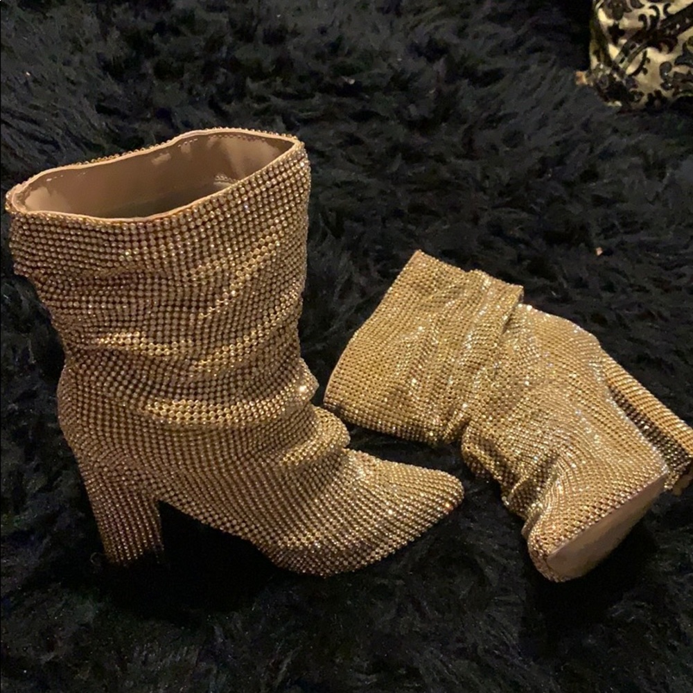 Rhinestone slouch boots